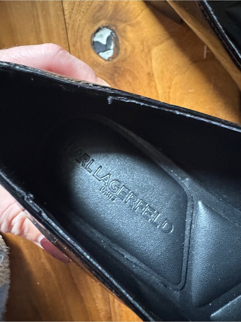 NWT KARL LAGERFELD PARIS Camilia Patent Leather Bow Detail Loafer Pumps Sz 8,5 - Picture 13 of 16
